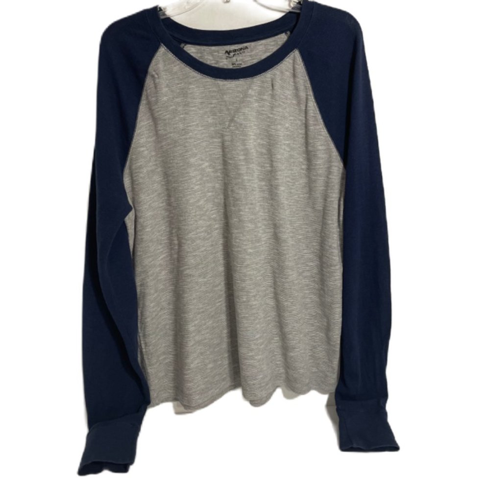 Arizona Jean Co Large Long Sleeve Men's Shirt Blue with Grey